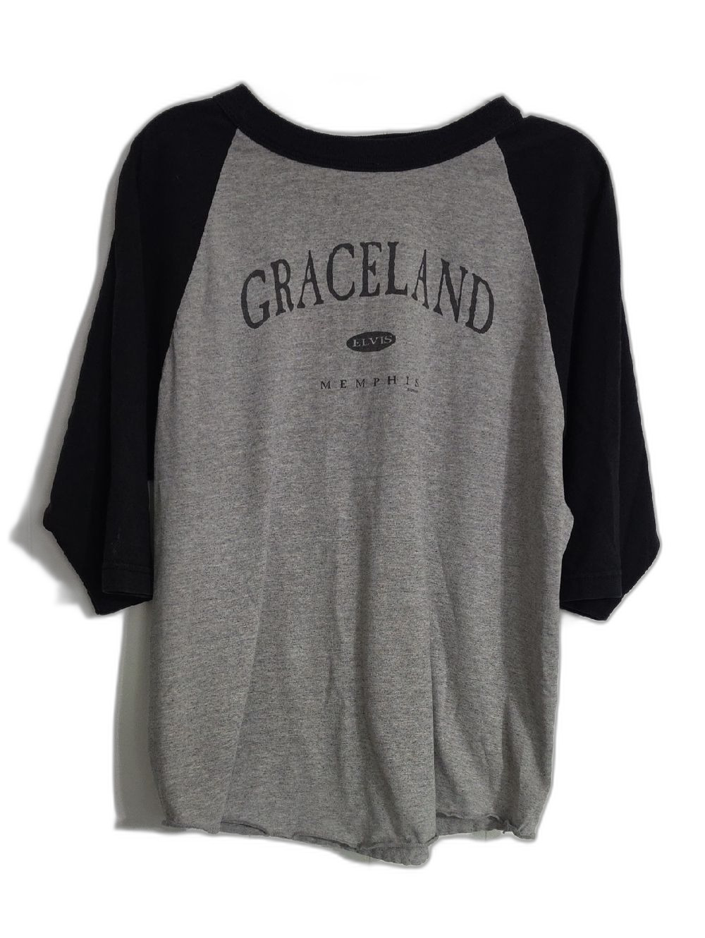 Graceland Elvis Memphis Raglan Tee - Gray/Black